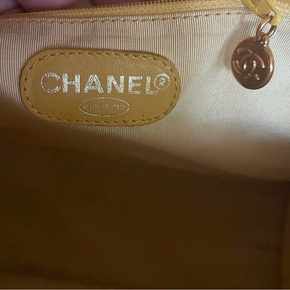 💛 Chanel 💛 yellow caviar shoulder tote vintage custom - Picture 13 of 15